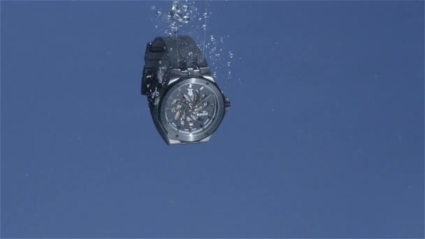 Turcja 2021 Technika Zegarowa Zegarek Wpada Wody Wysoka Częstotliwość Klatek — Wideo stockowe