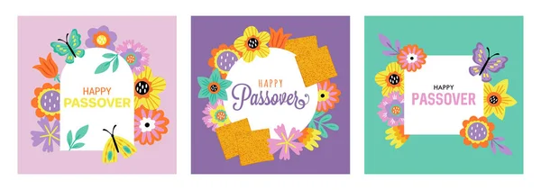 Fısıh bayramı tebrik kartı seti. Pesach kartları için çocuksu baskı, poster, afiş ve arkaplan
