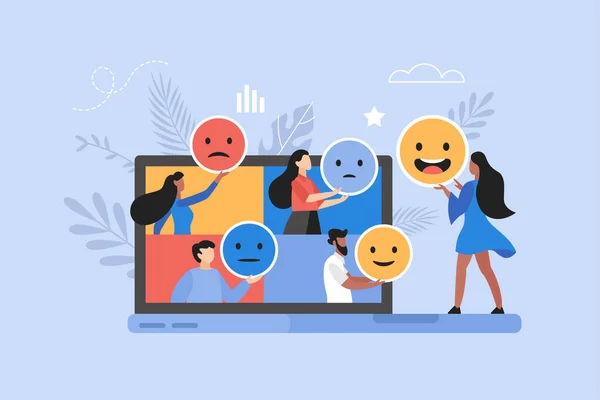 Online Customer Feedback User Experience Client Review Rating Business Concept — Image vectorielle