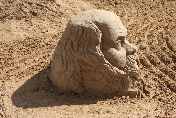 PERM - 10 GIUGNO: Scultura di sabbia Socrate al festival White Nights — Foto Stock