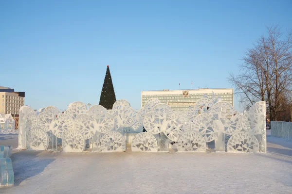 PERM - FEBRUARY 17: Stylish trees in Ice town, on February 17, 2 — Stock Photo, Image