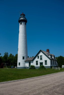 Halka açık parkta bulunan yeni Presque Adası Deniz Feneri