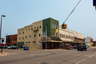 Alpena Michigan, ABD - 19 Temmuz 2021: Alpena 'da Cabin Creek Kahve dükkanı