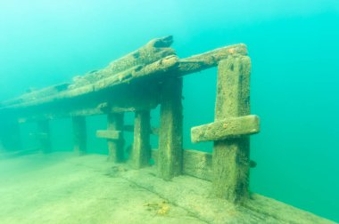Bermuda enkazı Alger Sualtı Gölü 'nde. Sualtı Koruma Alanı.