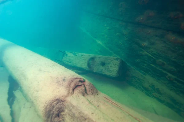 Cargo hold of the Bermuda shipwreck in the Alger Underwater Preserve in Lake Superior — Stock Photo, Image