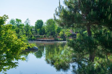 Grand Rapids, MI - Mayıs 130 2016: Meijer Bahçeleri 'nde güzel sakin manzara