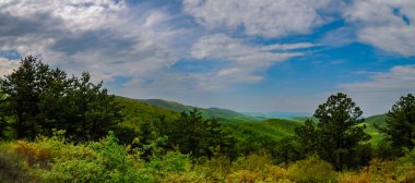 Shenandoah Ulusal Parkı 'nın panoramik manzarası, Virginia, ABD