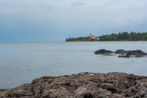 Copper Harbor Lighthouse Gezien Vanaf Het Water Hoge Kwaliteit Foto — Stockfoto