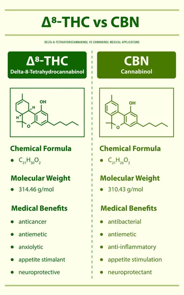 Thc Cbn Delta Tetrahydrocannabinol Cannabinol Vertikale Infografik Über Cannabis Als — Stockvektor