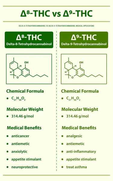 Thc Thc Delta Tetrahydrocannabinol Delta Tetrahydrocannabinol Vertikale Infografik Über Cannabis — Stockvektor
