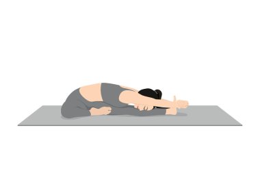 Diz çök, Diz çök, Diz çök, Diz çök, Güzel kız Janu Sirsasana çalış. Yoga egzersizi yapan çekici genç bir kadın. Spor giyinmiş, spor giyinmiş, gri pantolonlu, üstsüz, uzun boylu, sakin...