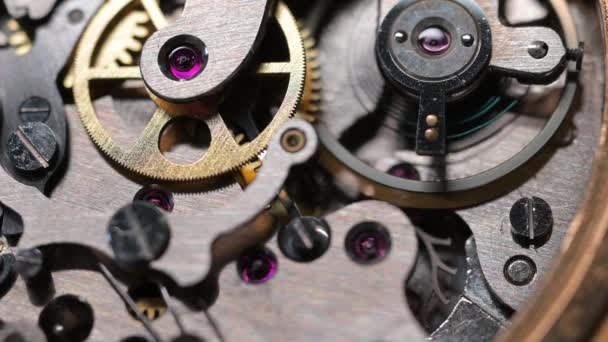 Meccanismo interno di un orologio — Video Stock