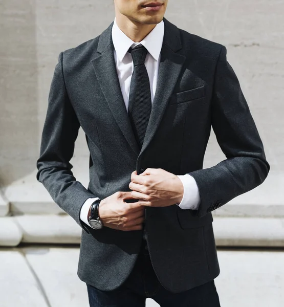 Elegant Male Businessman Outfit Detail City — Stock Photo, Image