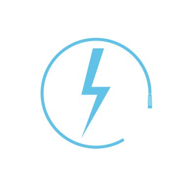 Elektrikli araba şarj ikonu, grafik tasarım şablonu, yıldırım. Elektrik yükü işareti, vektör illüstrasyonlu park.