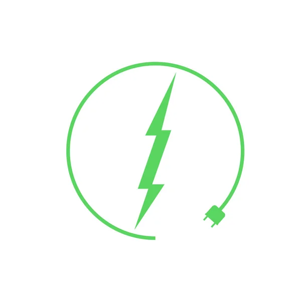 Значок Зарядки Электромобиля Шаблон Графического Дизайна Молния Парковка Электрическим Знаком — стоковый вектор