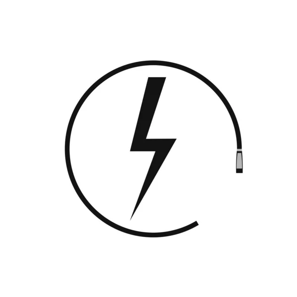 Electric Car Charging Icon Graphic Design Template Lightning Bolt Parking — Stock Vector