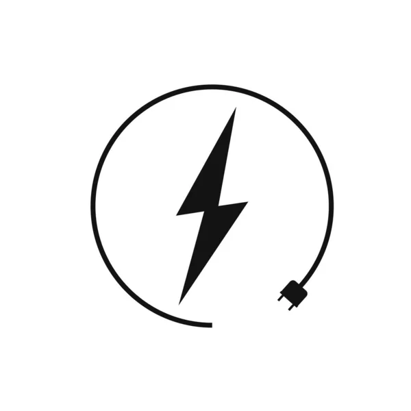 Electric Car Charging Icon Graphic Design Template Lightning Bolt Parking — Stock Vector