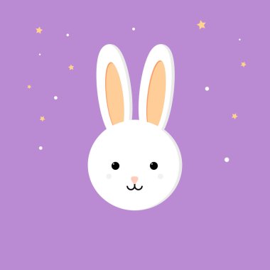 Tavşan simgesi, grafik tasarım şablonu, Paskalya tavşanı işareti, uygulama simgesi, vektör illüstrasyonu