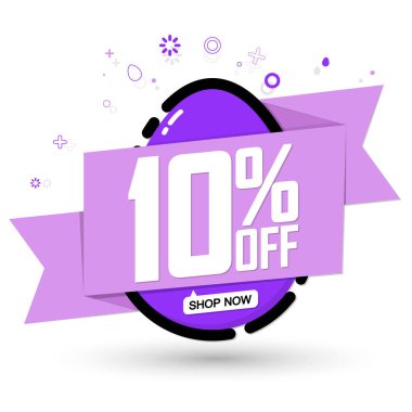 Paskalya indirimi% 10 indirimli, indirimli pankart tasarımı, tanıtım etiketi. Çevrimiçi depolama için poster, vektör illüstrasyonu