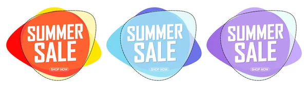 Set Summer Sale Banners Discount Tags Design Template Spend More — Stock Vector