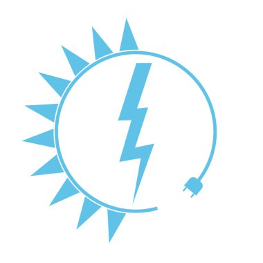 Yenilenebilir enerji simgesi, grafik tasarım şablonu, yıldırım, vektör illüstrasyonu