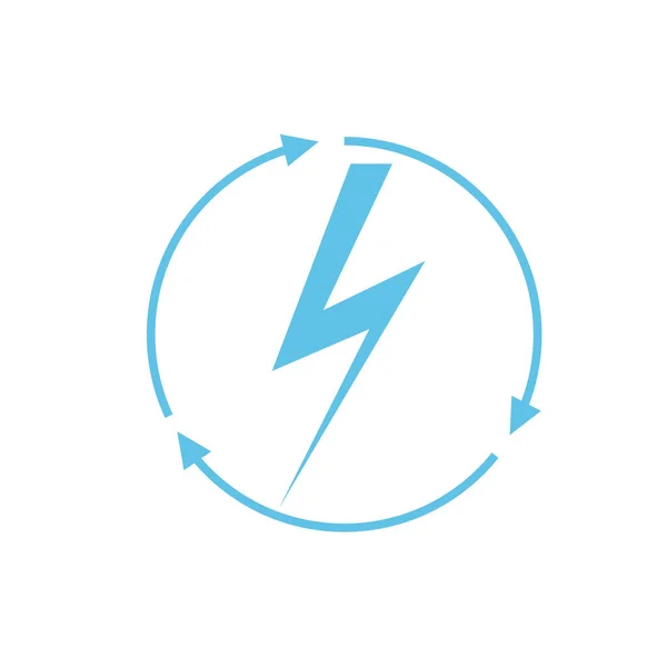 Ícone Energia Renovável Modelo Design Gráfico Relâmpago Ilustração Vetorial —  Vetores de Stock