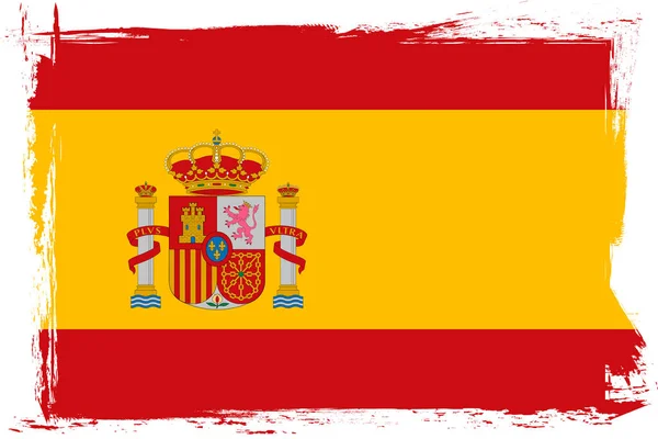 Bandeira Espanha Bandeira Com Pincel Grunge —  Vetores de Stock