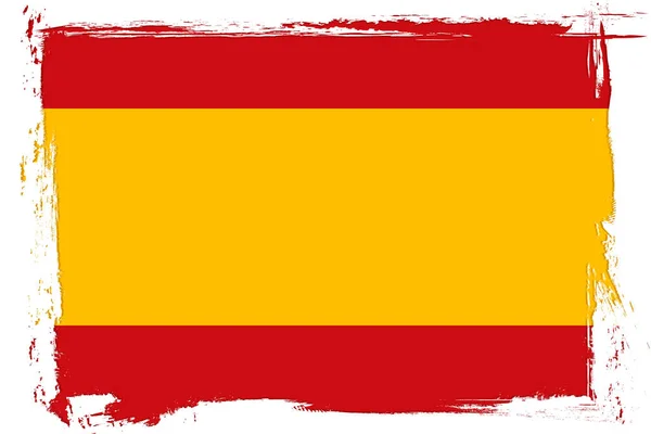 Bandeira Espanha Bandeira Com Pincel Grunge —  Vetores de Stock