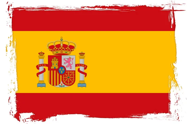 Flag Spain Banner Grunge Brush — ストックベクタ