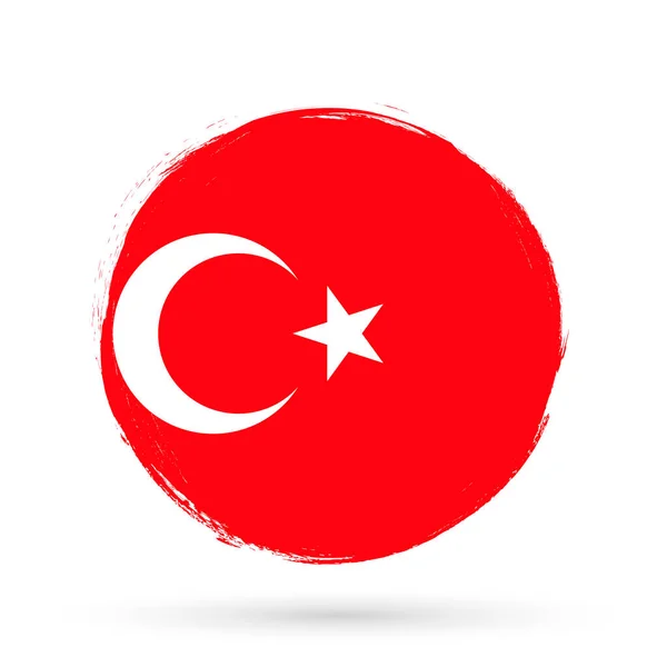 Flagga Turkiet Banner Med Grunge Pensel — Stock vektor