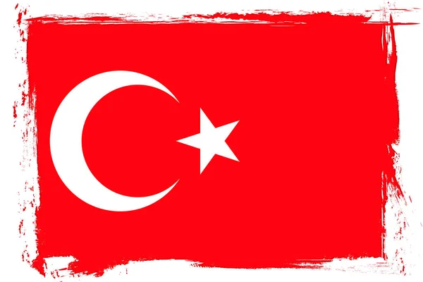 Flag Turkey Banner Grunge Brush — Stock Vector