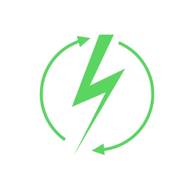 Ikona Obnovitelné Energie Šablona Grafického Designu Blesk Vektorová Ilustrace — Stockový vektor