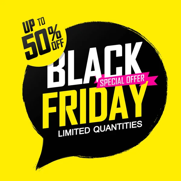 Black Friday Sale Discount Poster Design Template Deal Promotion Banner — Vetor de Stock