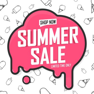 Yaz indirimi, indirimli poster tasarım şablonu, mağaza teklifi afişi. Sezon alışverişi, reklam afişi, vektör illüstrasyonu.