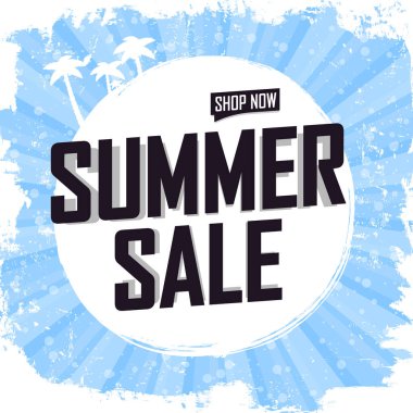 Yaz indirimi, indirimli poster tasarım şablonu, mağaza teklifi afişi. Sezon alışverişi, reklam afişi, vektör illüstrasyonu.