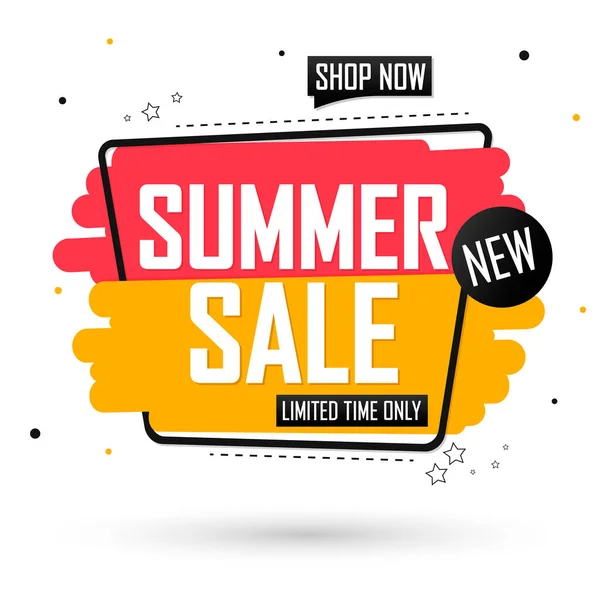 Summer Sale Discount Poster Design Template Store Offer Banner Season — 图库矢量图片