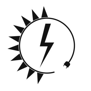 Yenilenebilir enerji simgesi, grafik tasarım şablonu, yıldırım, vektör illüstrasyonu