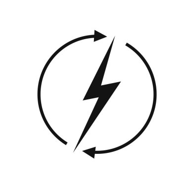 Yenilenebilir enerji simgesi, grafik tasarım şablonu, yıldırım, vektör illüstrasyonu