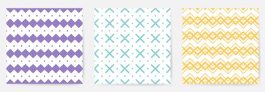 Geometrik, pürüzsüz desenler ayarlayın. Vektör illüstrasyonu.