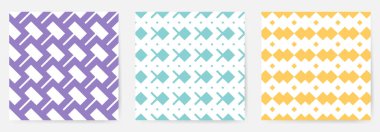 Geometrik, pürüzsüz desenler ayarlayın. Vektör illüstrasyonu.