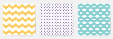 Geometrik, pürüzsüz desenler ayarlayın. Vektör illüstrasyonu.