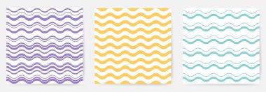 Geometrik, pürüzsüz desenler ayarlayın. Vektör illüstrasyonu.