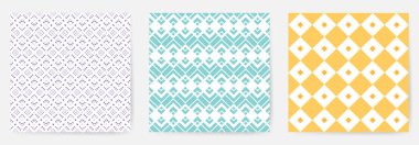 Geometrik, pürüzsüz desenler ayarlayın. Vektör illüstrasyonu.
