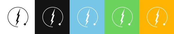 Electric Car Charging Icon Graphic Design Template Lightning Bolt Parking — Stock Vector