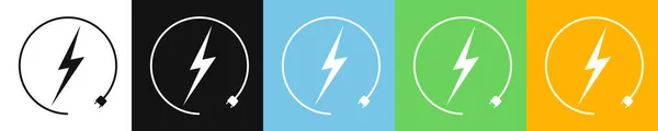 Значок Зарядки Электромобиля Шаблон Графического Дизайна Молния Парковка Электрическим Знаком — стоковый вектор