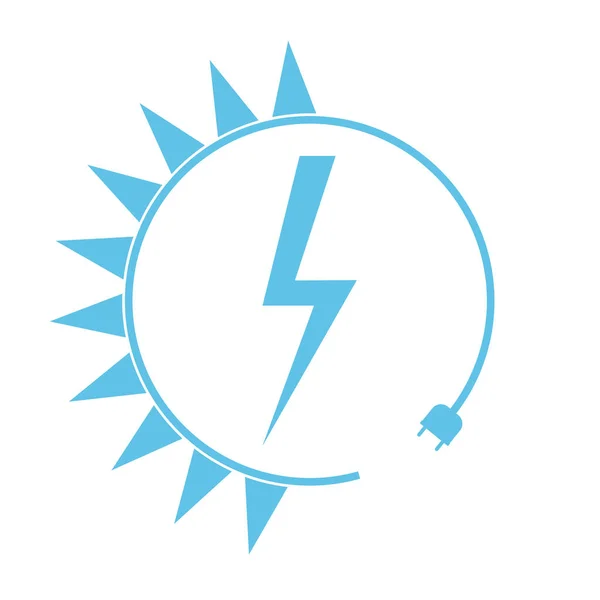 Значок Возобновляемой Энергии Графический Шаблон Дизайна Молния Векторная Иллюстрация — стоковый вектор