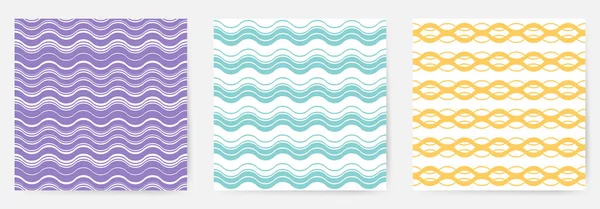 Geometrik, pürüzsüz desenler ayarlayın. Vektör illüstrasyonu.