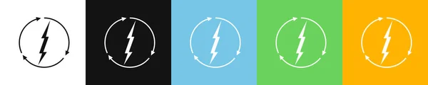 Renewable Energy Icon Graphic Design Template Lightning Bolt Vector Illustration — Stock Vector