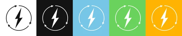 Ikona Energii Odnawialnej Szablon Projektu Graficznego Piorun Ilustracja Wektora — Wektor stockowy