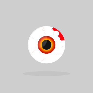 Eye icon, Halloween symbol, flat design template, vector illustration